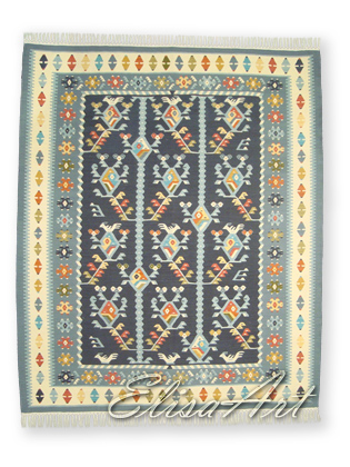 Handmade Kilim Rug: Birds