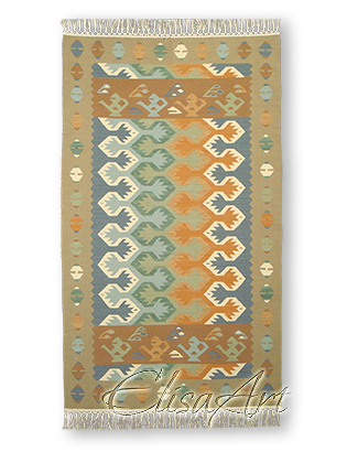 Handmade Kilim Rug: Tortoises