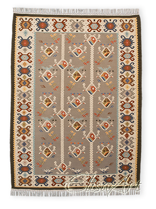 Handmade Kilim Rug: Birds