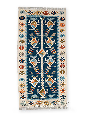 Handmade Kilim Rug: Birds