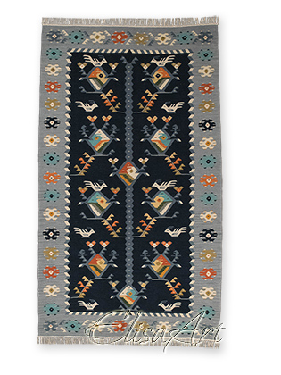 Handmade Kilim Rug: Birds