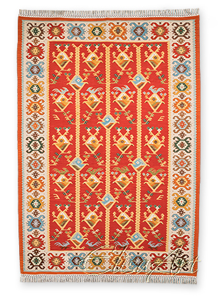 Handmade Kilim Rug: Birds