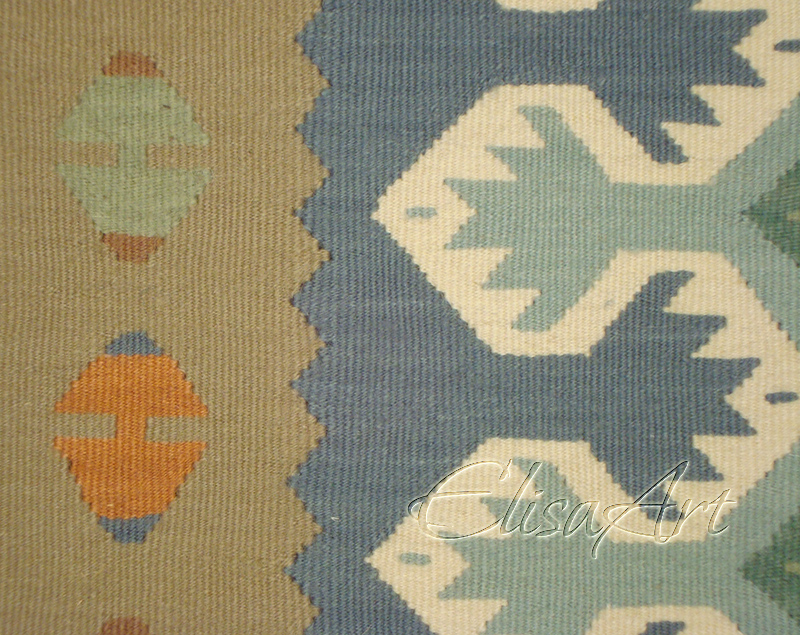 Handmade Kilim Rug: Tortoises