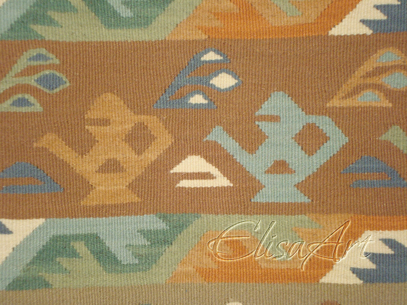 Handmade Kilim Rug: Tortoises