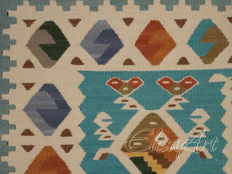 Handmade Kilim Rug: Birds
