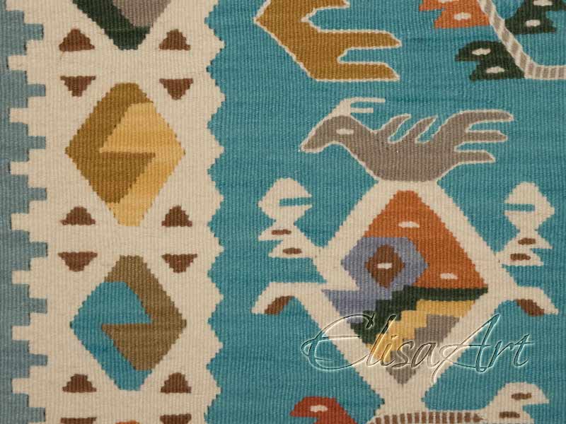 Handmade Kilim Rug: Birds