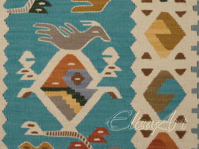 Handmade Kilim Rug: Birds