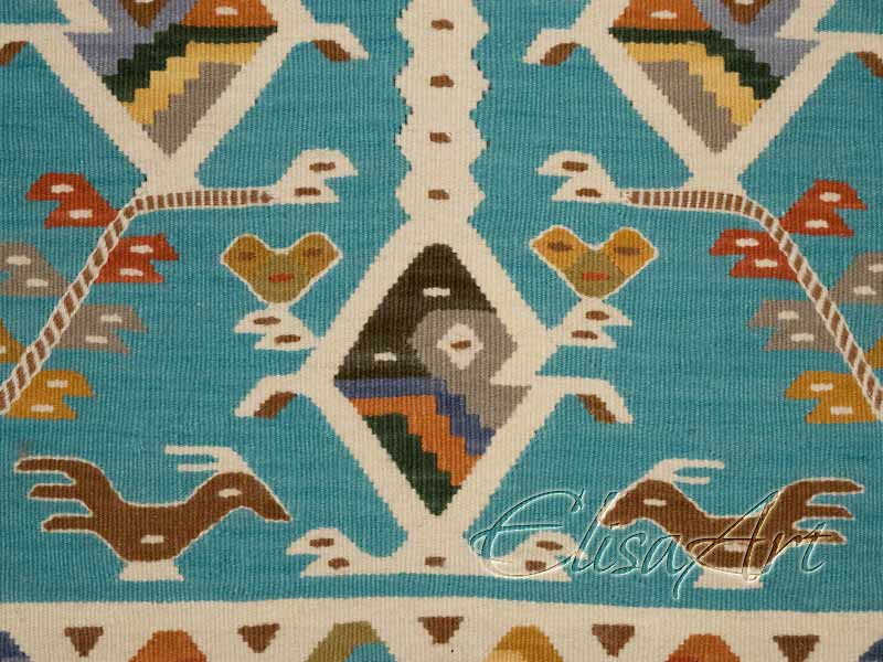 Handmade Kilim Rug: Birds