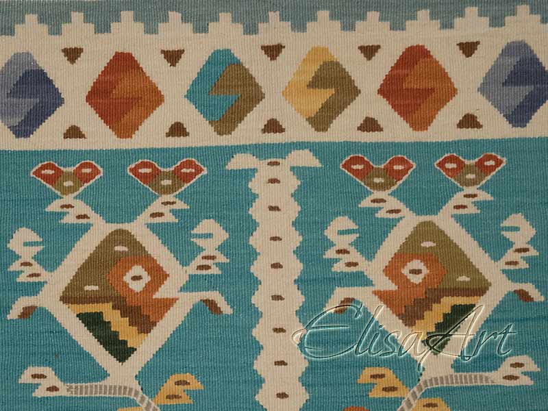 Handmade Kilim Rug: Birds