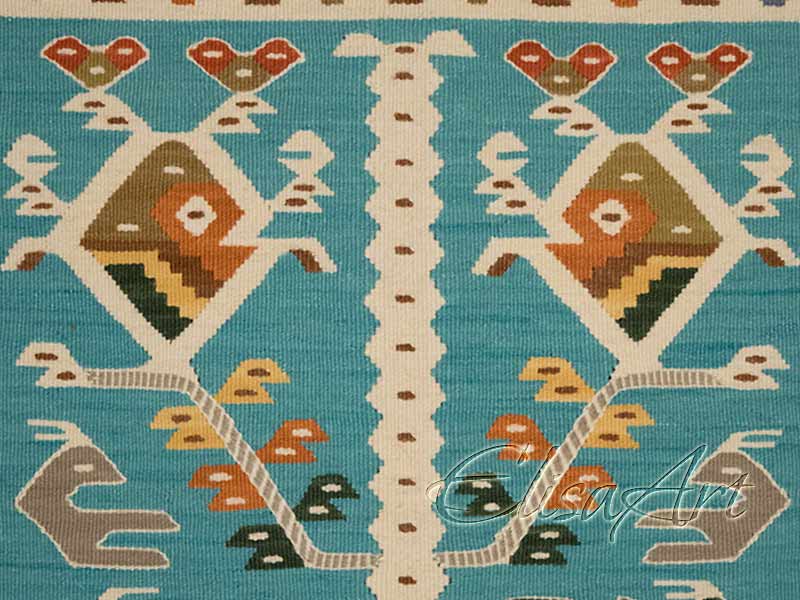 Handmade Kilim Rug: Birds