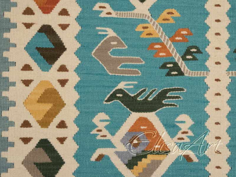 Handmade Kilim Rug: Birds