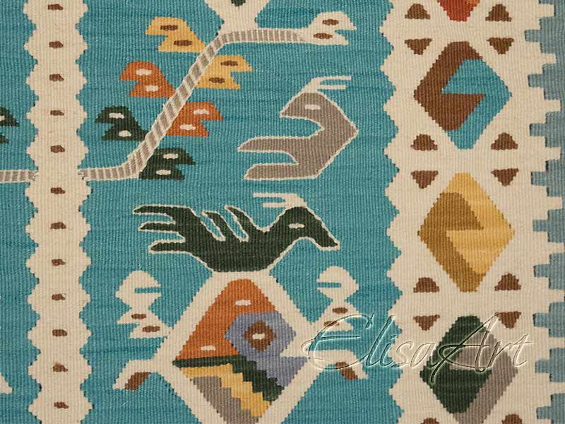 Handmade Kilim Rug: Birds