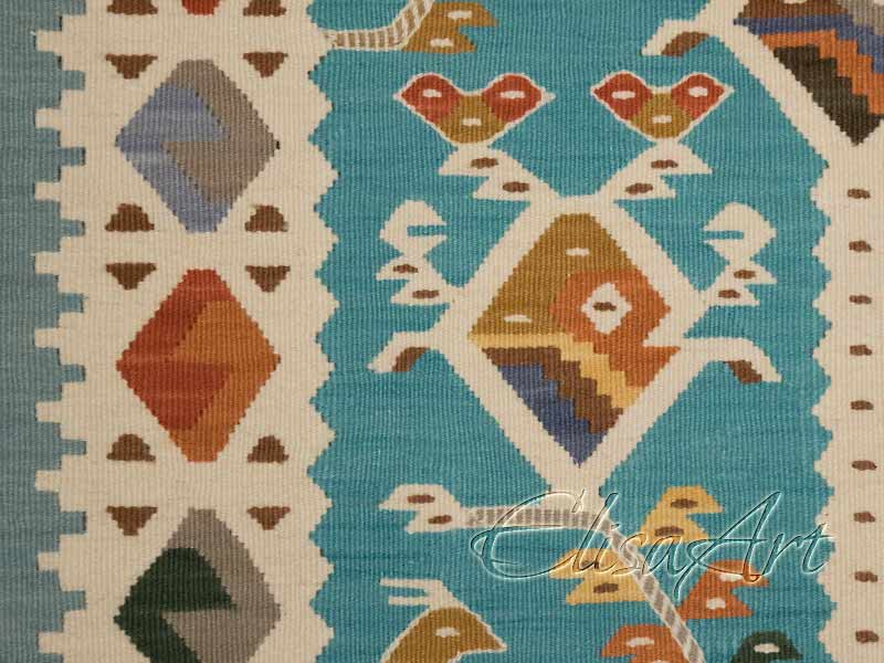 Handmade Kilim Rug: Birds