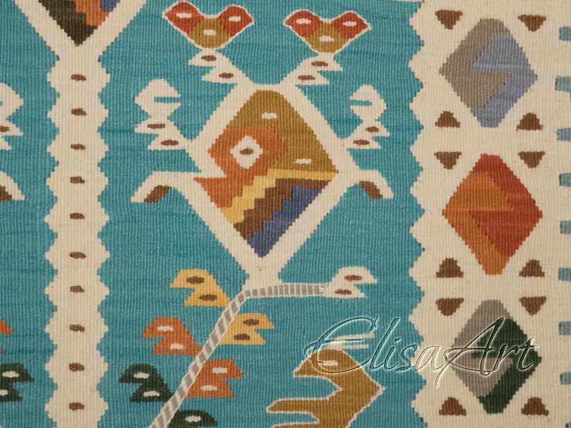 Handmade Kilim Rug: Birds