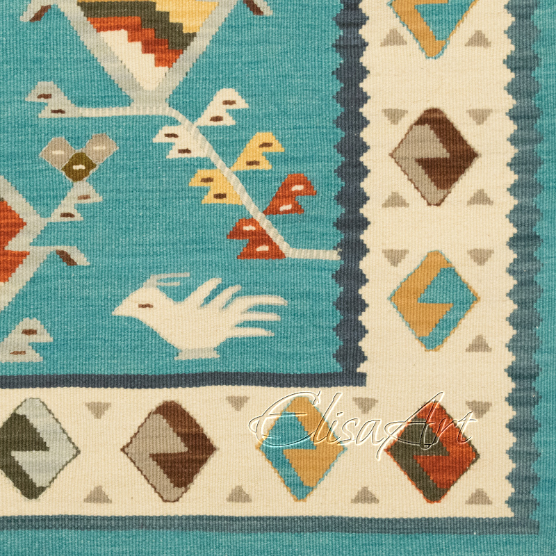 Handmade Kilim Rug: Birds