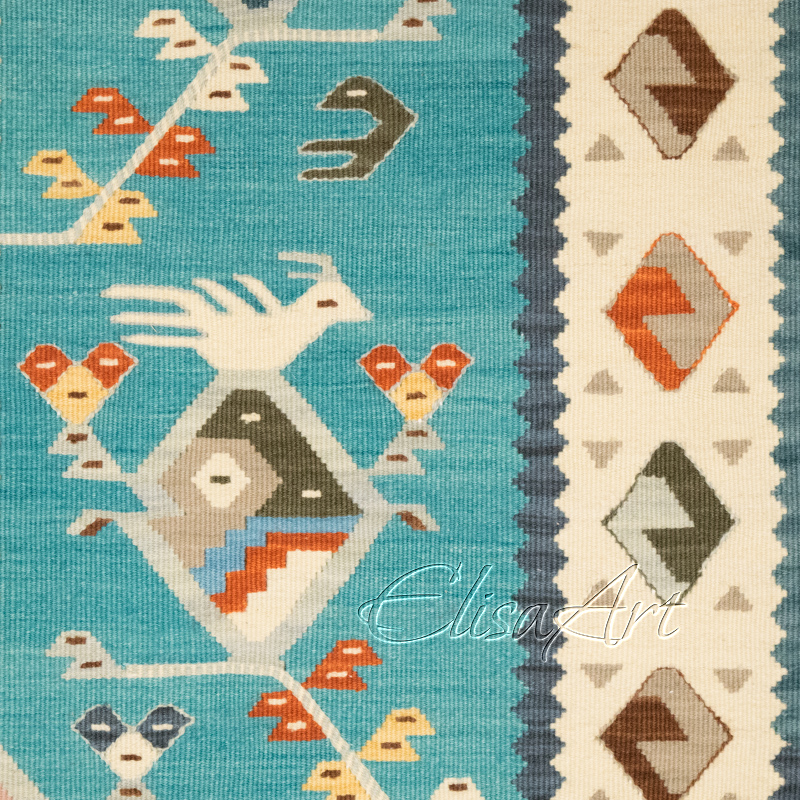 Handmade Kilim Rug: Birds