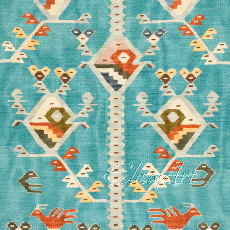 Handmade Kilim Rug: Birds