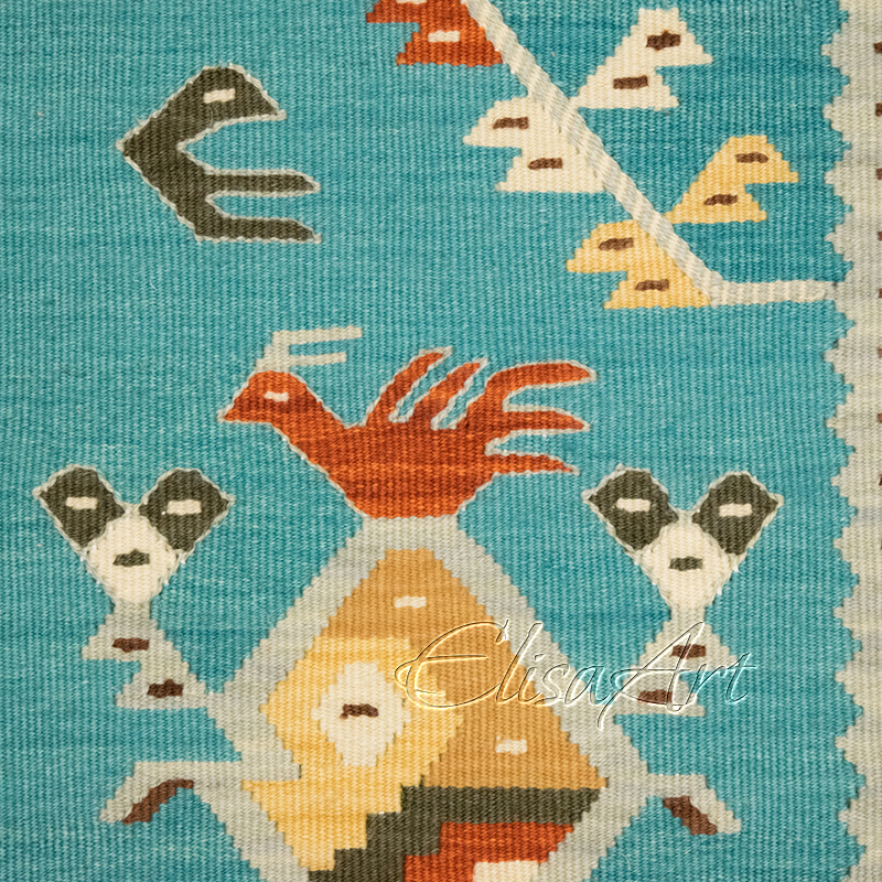 Handmade Kilim Rug: Birds