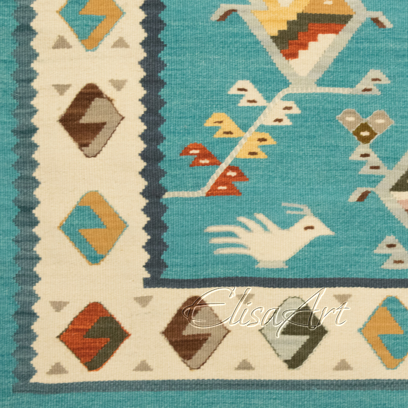 Handmade Kilim Rug: Birds